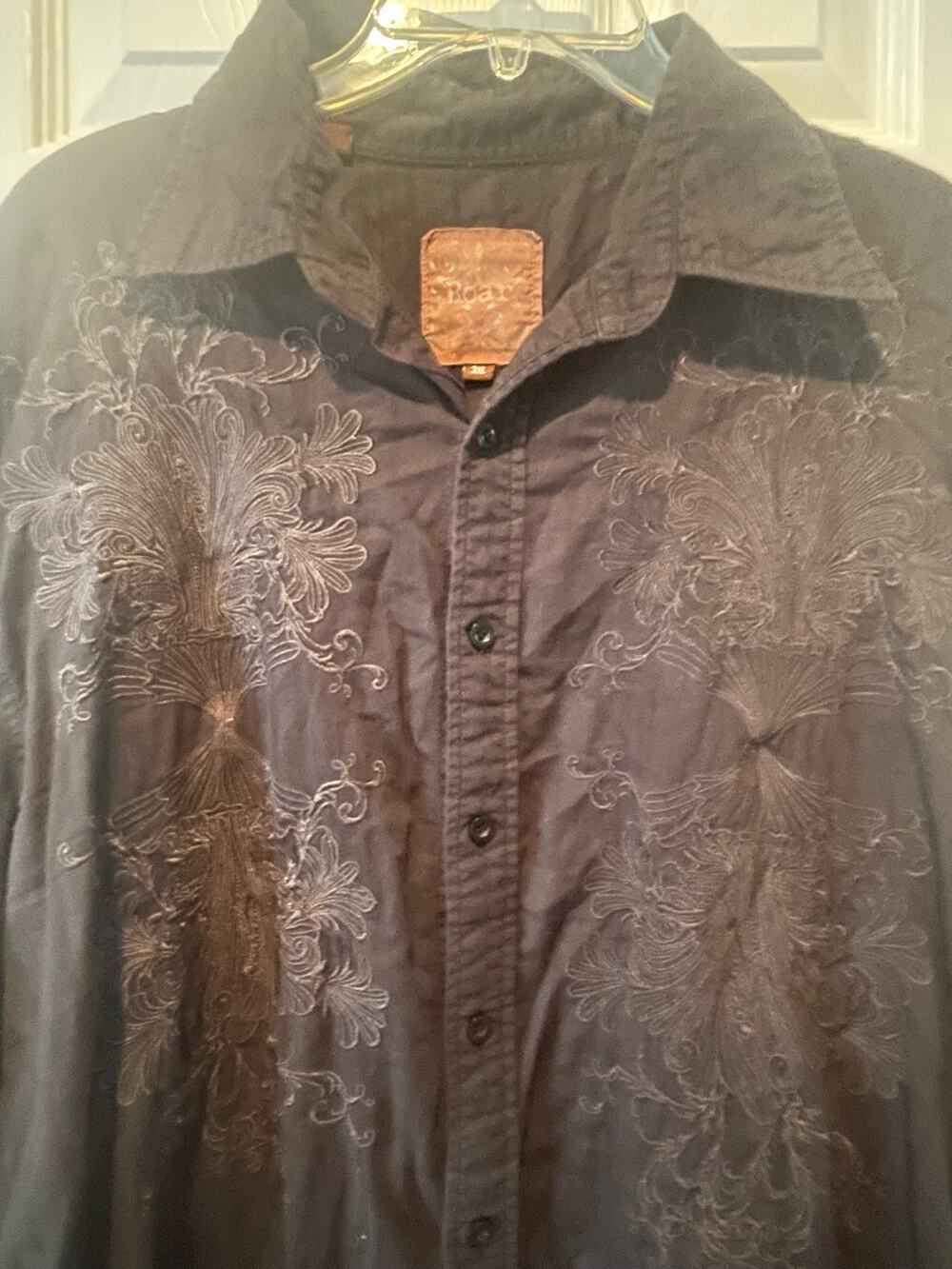 ROAR long sleeved black men's shirt, SIZE 3XL, B66, $38